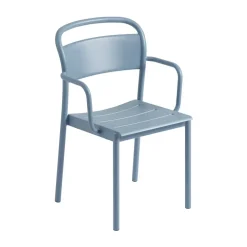Sittmöbler·Trädgårdsstolar & Utestolar|Trädgårdsstolar & Utestolar-Muuto Linear steel armchair karmstol, Pale blue