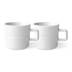 Kaffekoppar-NJRD Lines mugg 30 cl 2-pack, Vit