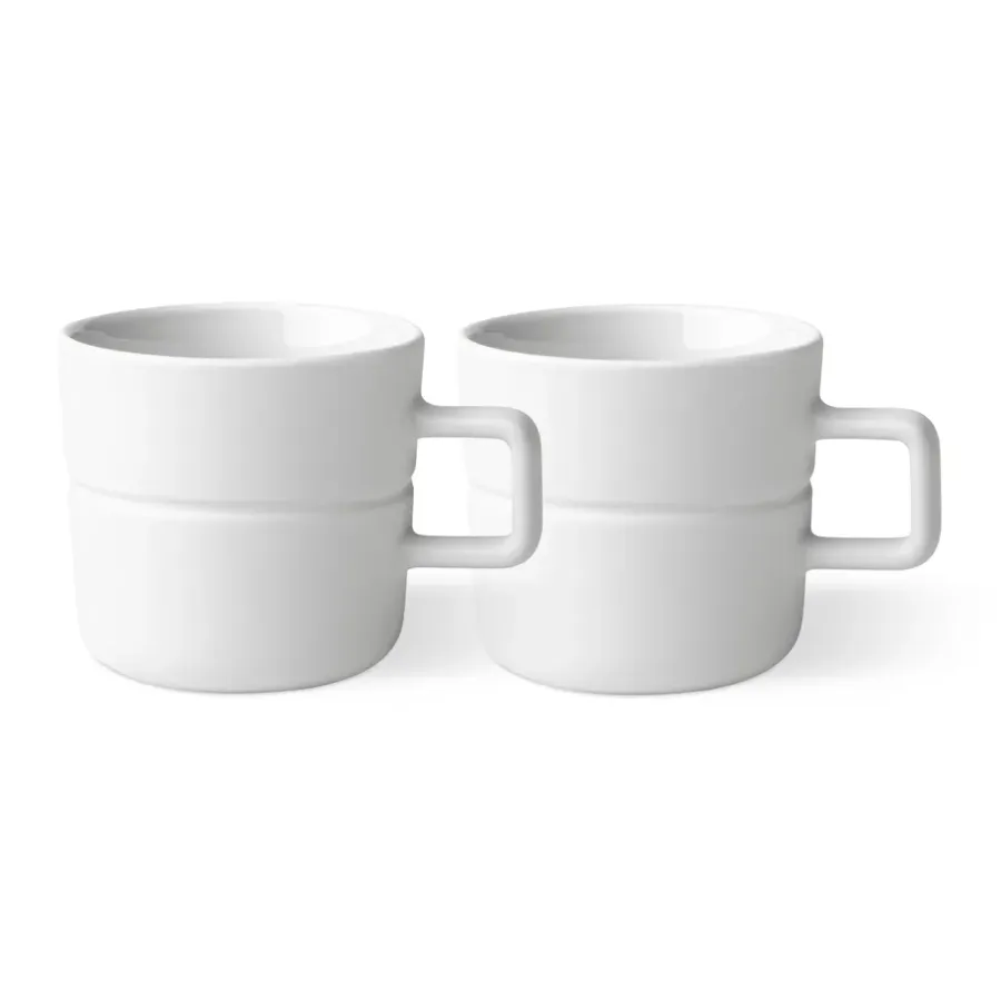 Kaffekoppar-NJRD Lines mugg 30 cl 2-pack, Vit