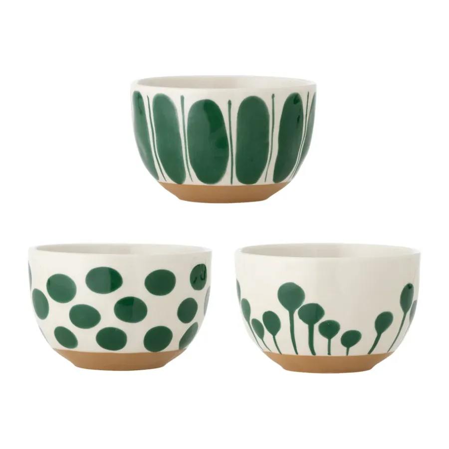 Frukostskålar-Bloomingville Linora skål 58 cl 3 delar, Grön
