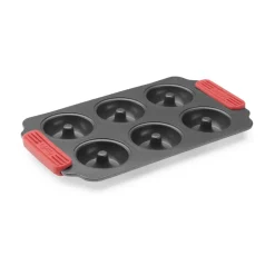 Kakformar & Pepparkaksformar-Lékué non stick donutsform 6 st, Röd
