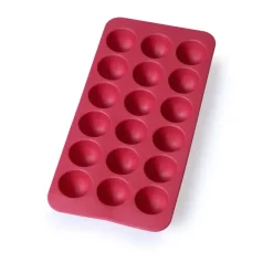 Vin- & Bartillbehör-Lékué rund iskubsform silikon med lock, Röd