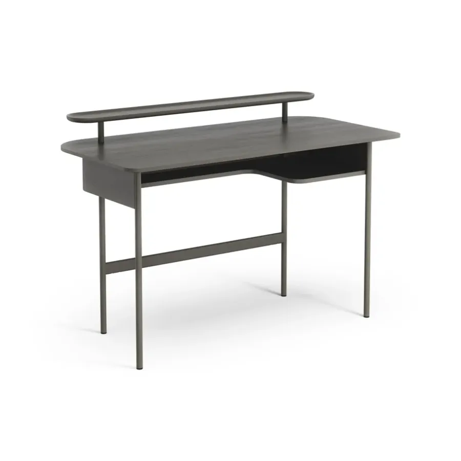 Skrivbord-Swedese Luna skrivbord med hylla, Ek orkangrå