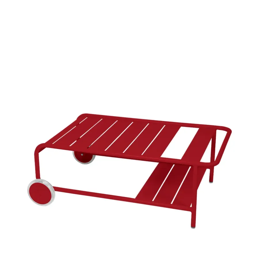 Luxembourg bord lågt, Chili, med hjul^Fermob Discount