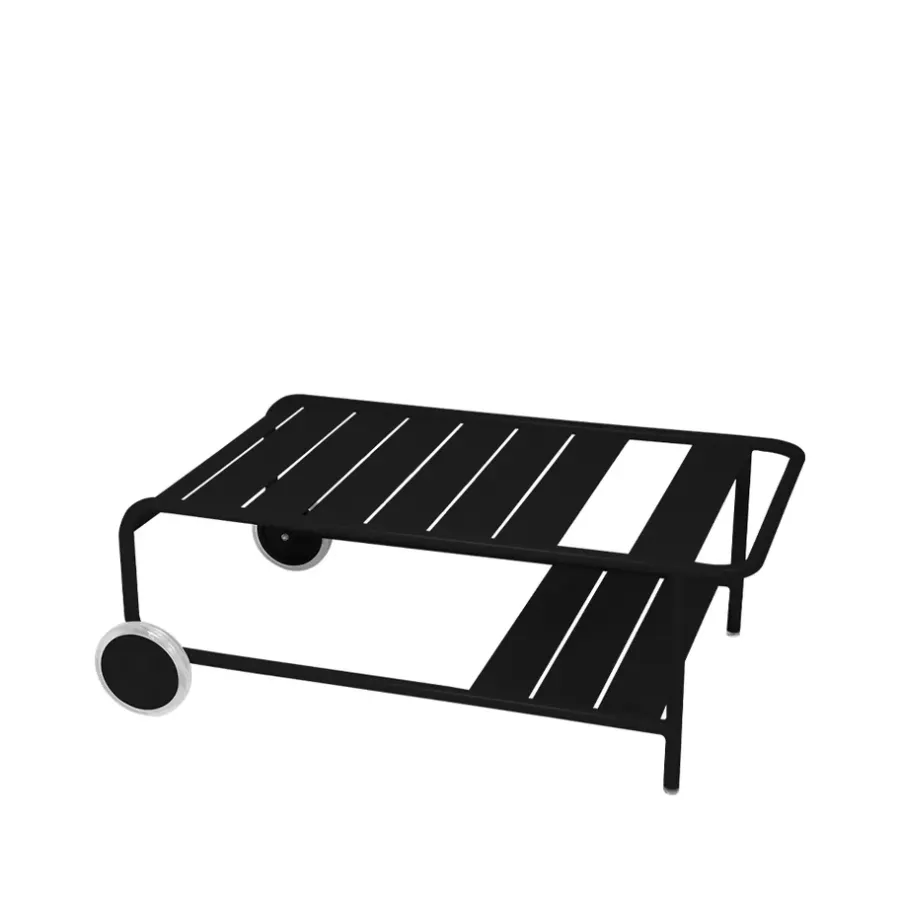 Loungemöbler·Soffbord Utomhus|Soffbord Utomhus-Fermob Luxembourg bord lågt, Liquorice, med hjul