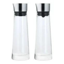 Macchiato set sockerkar och mjölkkanna, Glas-rostfritt stål^Blomus