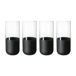 Drinkglas-Villeroy & Boch Manufacture Rock longdrinkglas 30 cl 4-pack, Clear
