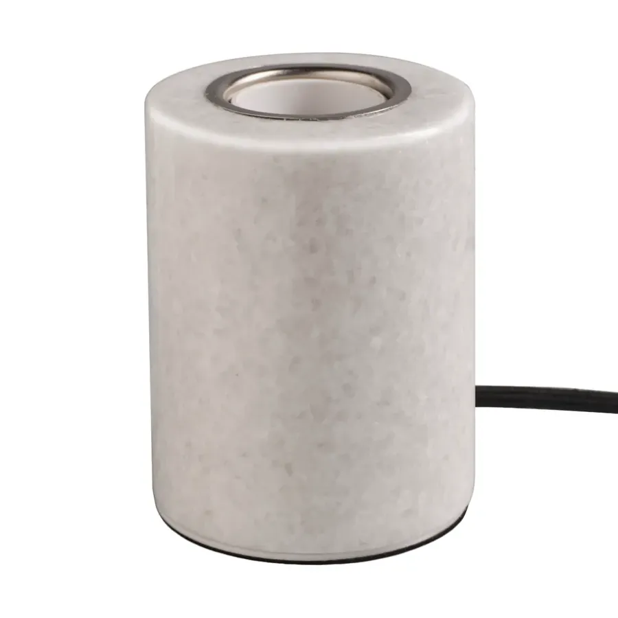 Lampfötter-Unison Marble lampfot, Vit blank, Ø8x10,5 cm