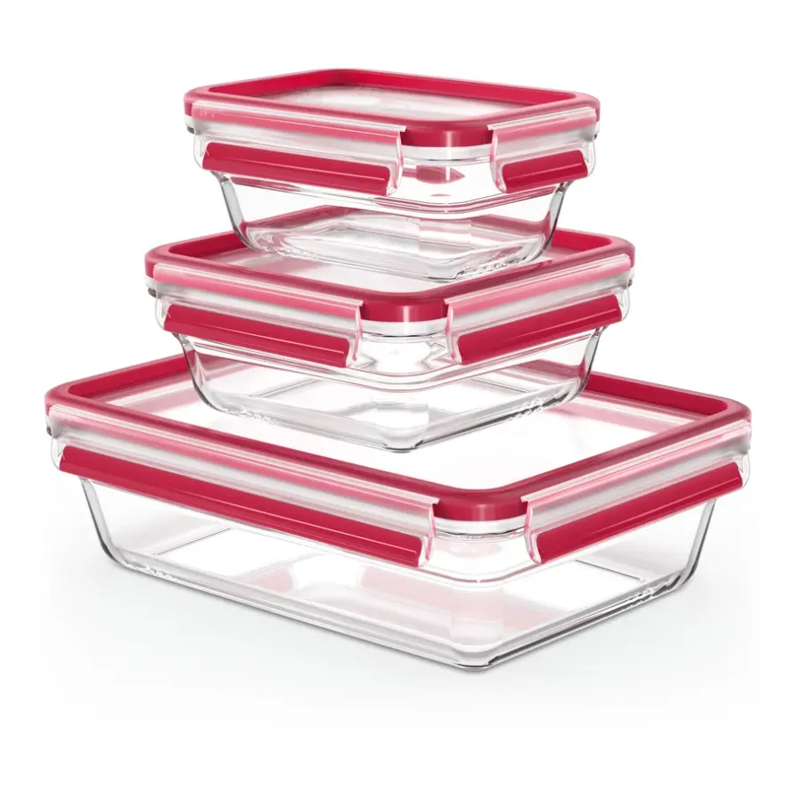 MasterSeal Glas matlåda 3-pack, Röd^Tefal Best