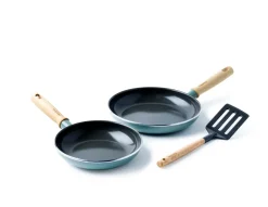 Grytset & Kastrullset-GreenPan Mayflower Pro stekpanneset + stekspade, Grönblå