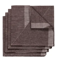 Metric tygservett 47x47 cm 4-pack, Brun-vit^NJRD Hot