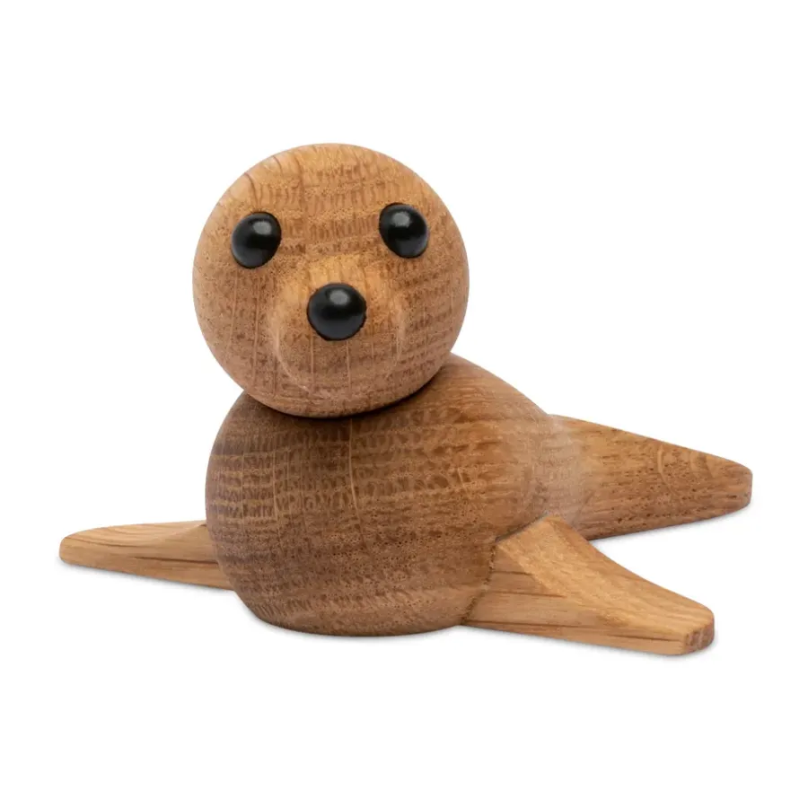 Träfigurer-Spring Copenhagen Mini Säl dekoration 9 cm, Ek