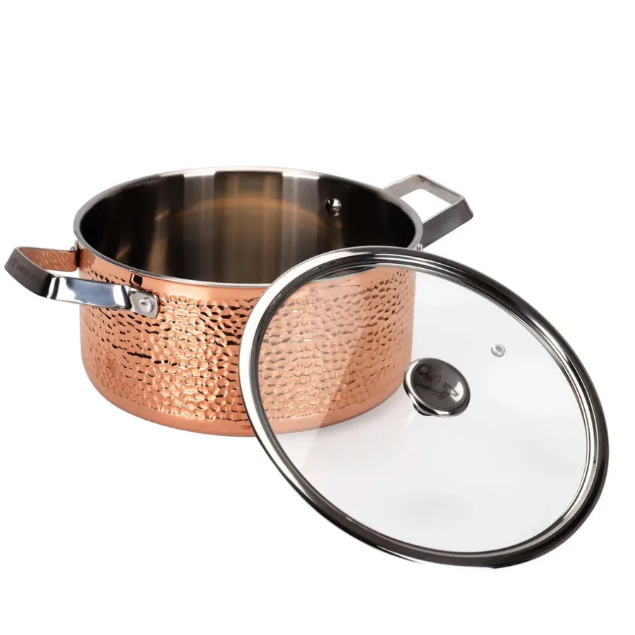 Grytor-Vargen & Thor Mjölner hamrad koppargryta med lock, Miranda, 4 L