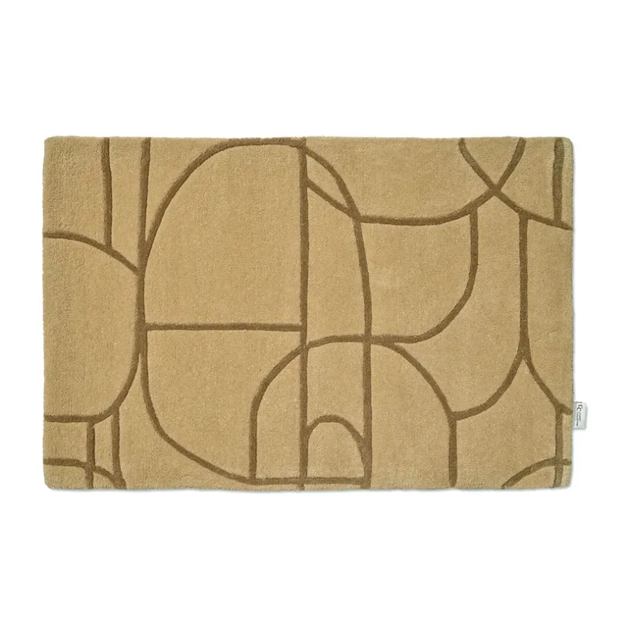 Modern Abstract dörrmatta 60x90 cm, Mustard^Classic Collection Online