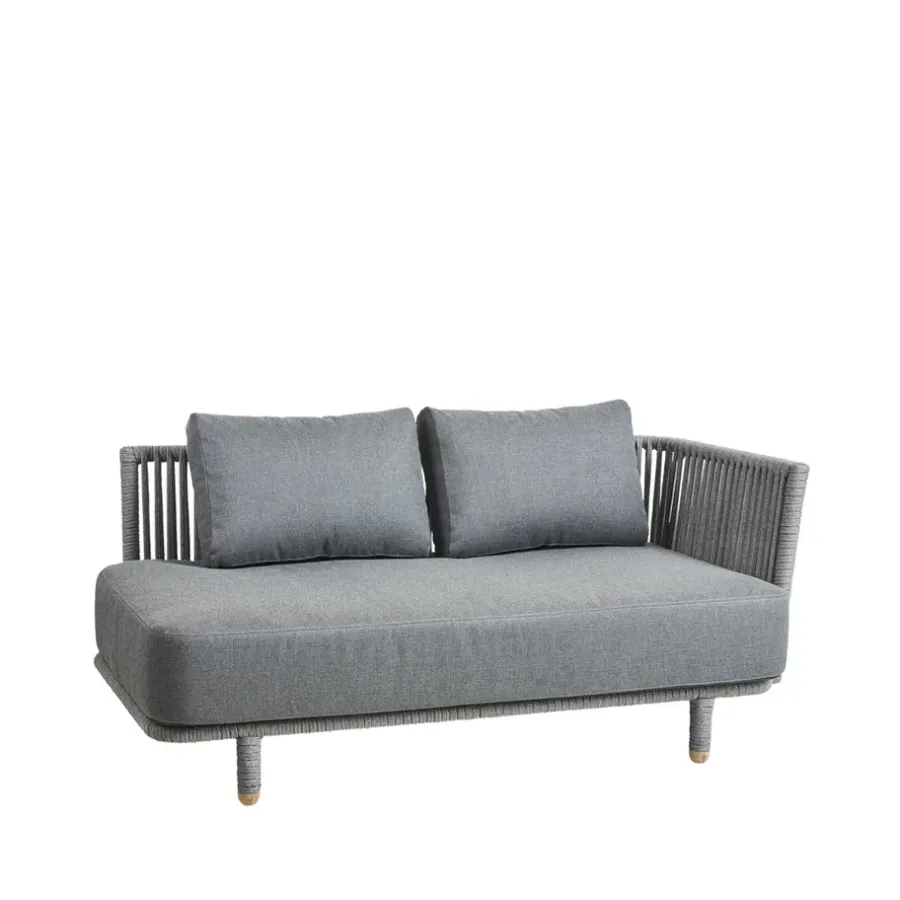 Balkongmöbler·Balkongsoffor|Balkongsoffor-Cane-line Moments modulsoffa, 2-sits grå, vänster, soft rope