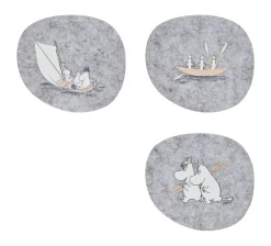 Moomin glasunderlägg 9,5x11 cm 4 delar, Sailors^Muurla Clearance