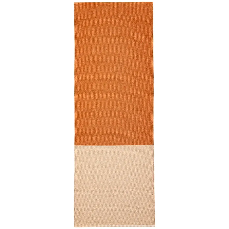 Utomhusmattor|Plastmattor-Brita Sweden Moor matta cream (cremevit-terrakotta), 70x200 cm
