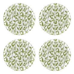 Mougli Green glasunderlägg Ø11 cm 4-pack, Green-white^Åry Home New