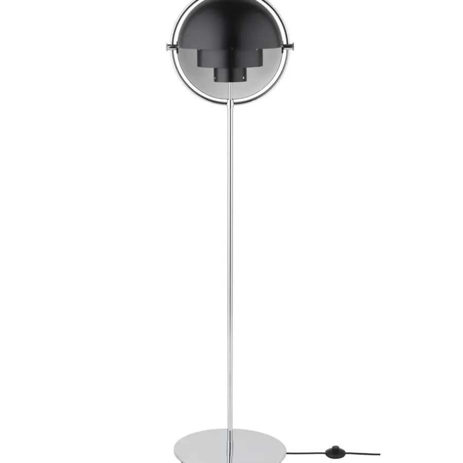 Golvlampor-GUBI Multi-Lite golvlampa, Krom-svart