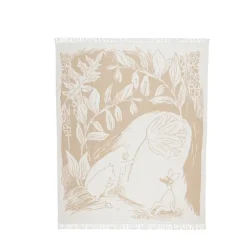 Bomullsplädar & Bomullsfiltar-Moomin Arabia Mumin bomullspläd 130x170 cm, Beige