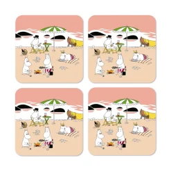 Glasunderlägg-Opto Design Mumin glasunderlägg sommar 2021 4-pack, Aprikos-sand