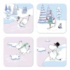 Glasunderlägg-Opto Design Mumin glasunderlägg vinter 2022 9x9 cm 4-pack, Blå-vit-rosa