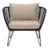 Balkongmöbler·Balkongstolar|Balkongstolar-Bloomingville Mundo lounge fåtölj, Black-beige
