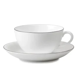 Natur tegods rund, Tekopp + fat^Gustavsbergs Porslinsfabrik