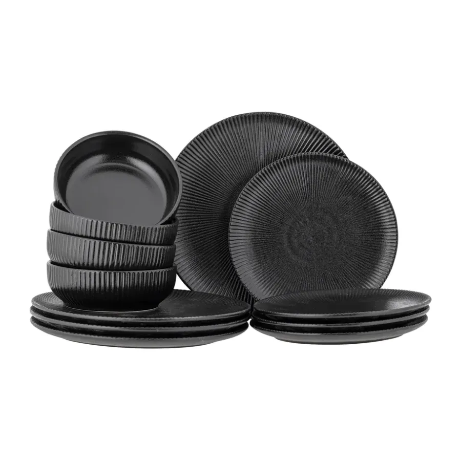 Serviser & Startset-Bloomingville Neri servisset 12 delar, Svart