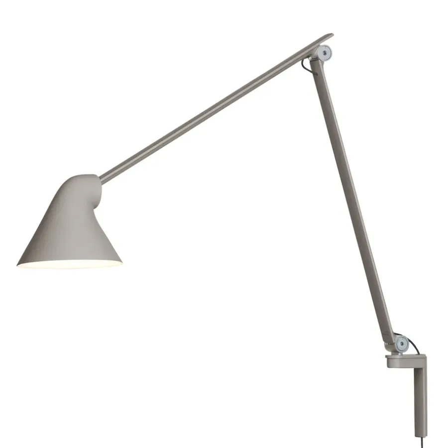 NJP vägglampa lång arm, Ljusgrå^Louis Poulsen Discount