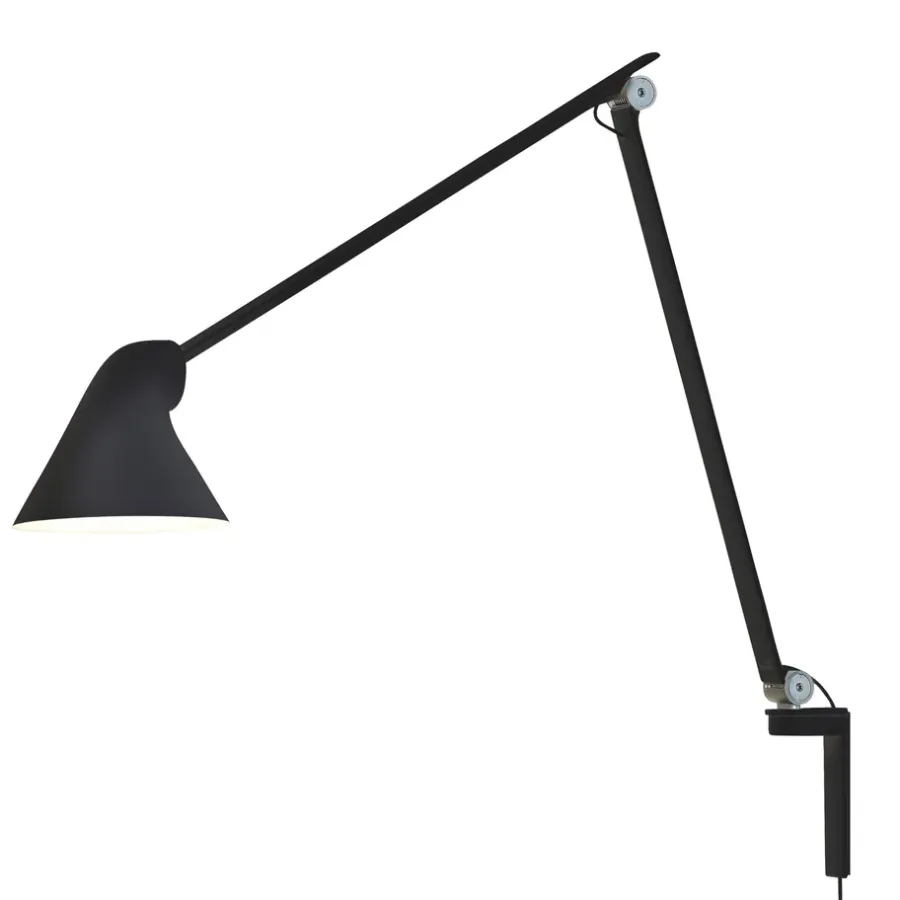 Sänglampor-Louis Poulsen NJP vägglampa lång arm, Svart