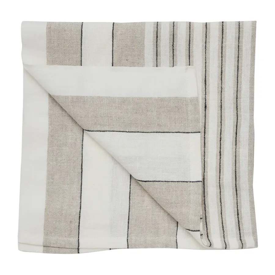 Noah linneservett 50x50 cm, Beige stripe^Tell Me More Online