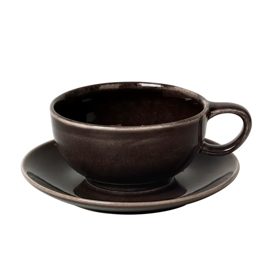 Tekoppar-Broste Copenhagen Nordic Coal tekopp med fat, 5,8 cm