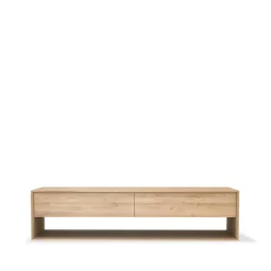 Tv-Bänkar & Mediabänkar|Tv-Bänkar & Mediabänkar-Ethnicraft Nordic mediabänk, Vaxoljad ek 1 dörr 1 låda 180