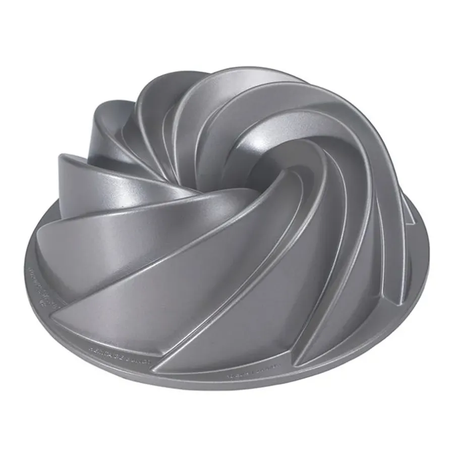Kakformar & Pepparkaksformar-Nordic Ware heritage bundt bakform silver, 2,4 L
