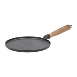 Gjutjärnspannor-Nordwik pannkakspanna gjutjärn med trähandtag, 23 cm
