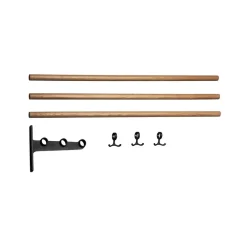 Hatthyllor|Hatthyllor-Essem Design Nostalgi påbyggnad sko- eller hatthylla, ek, svart stativ