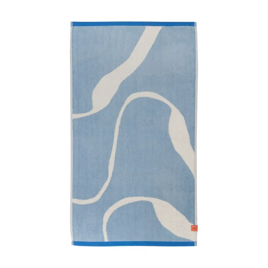 Badlakan-Mette Ditmer Nova Arte badhandduk 70x133 cm, Light blue-off-white