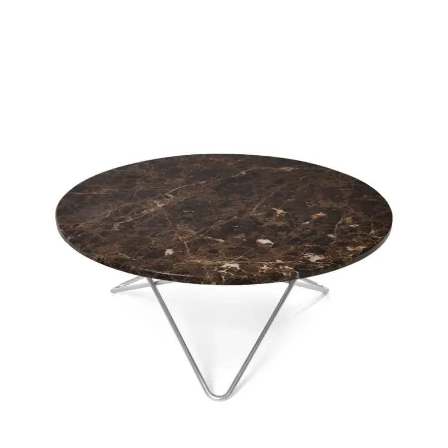 Soffbord-OX Denmarq O Table soffbord, marmor brun, rostfritt stativ