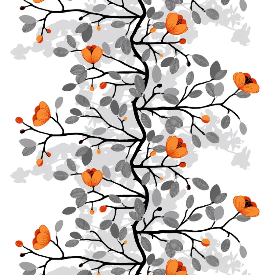 Ofelia tyg, orange^Arvidssons Textil