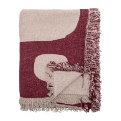 Bomullsplädar & Bomullsfiltar-Bloomingville Olica pläd 130x160 cm, Röd