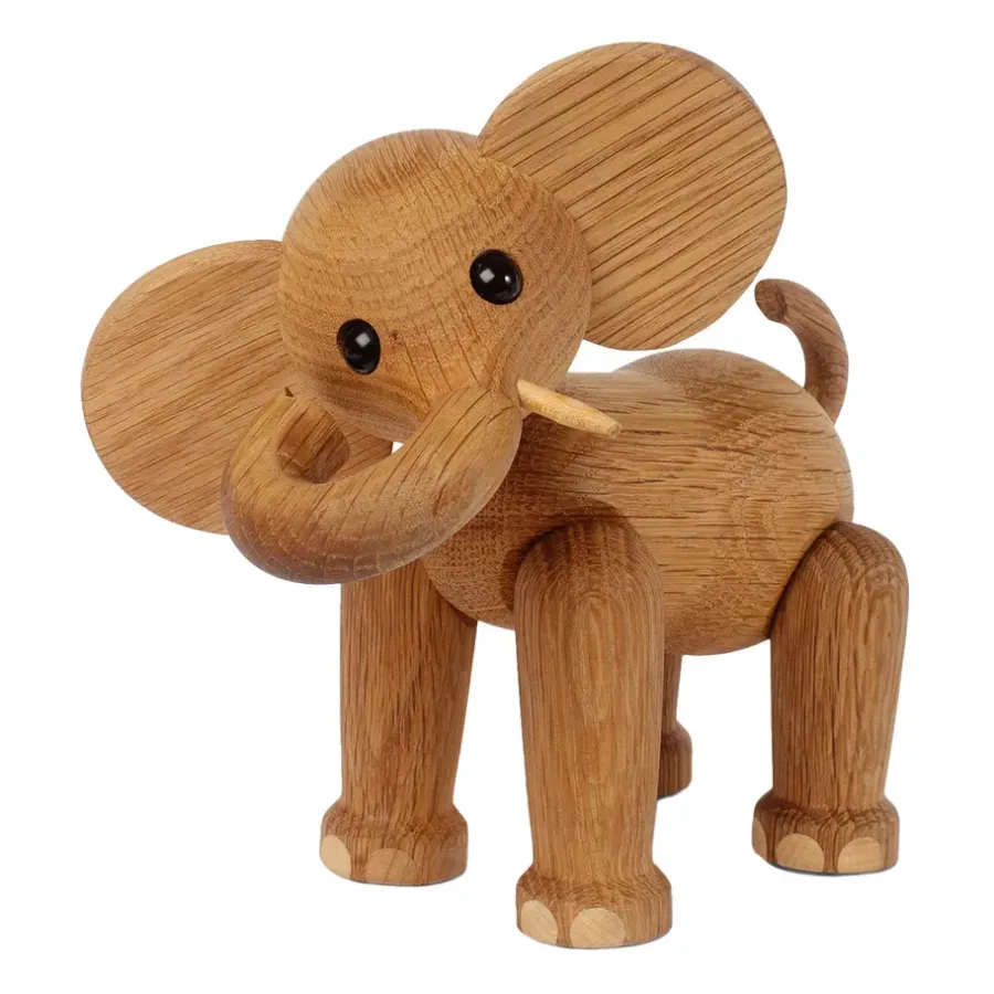 Träfigurer-Spring Copenhagen Ollie elefant dekoration, Ek-lönn