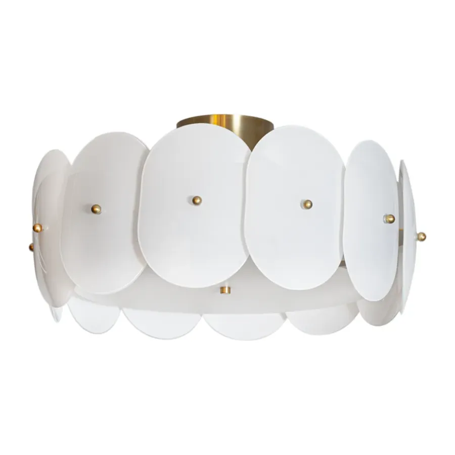 Plafonder-By Rydéns Omlott plafond Ø53 cm, Mässing-vit