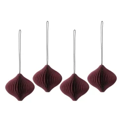Juldekorationer & Julpynt-Scandi Living Onion julgranshänge 4-pack, Red