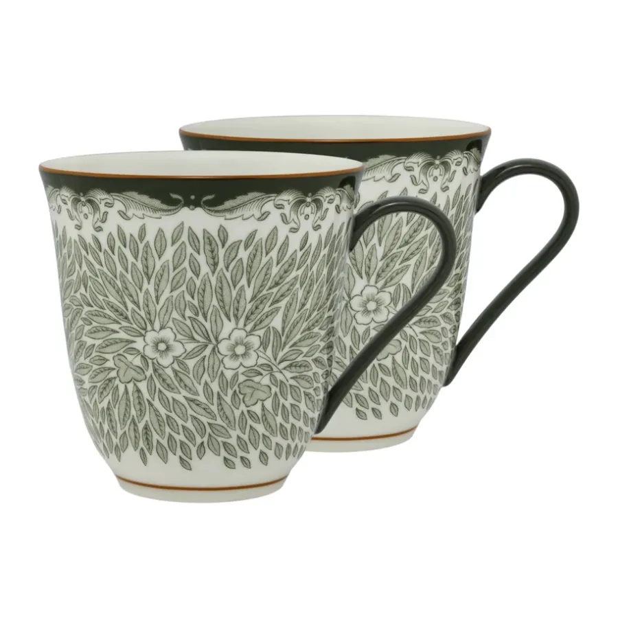 Kaffekoppar-Rörstrand Ostindia Floris mugg 30 cl 2-pack, Grön