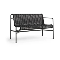 Trädgårdssoffor & Trädgårdsbänkar-HAY Palissade Cord Dining bänk med armstöd, Anthracite