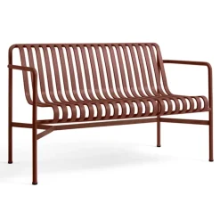 Trädgårdssoffor & Trädgårdsbänkar-HAY Palissade Dining bänk med armstöd, Iron red