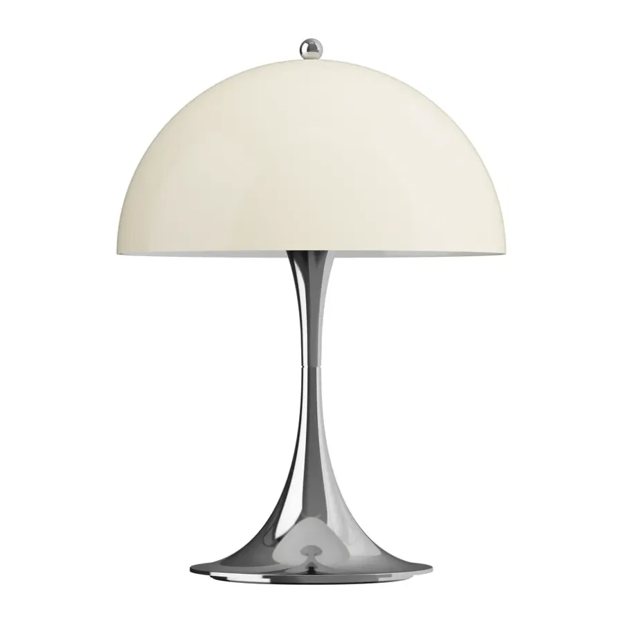 Fönsterlampor|Portabla Lampor-Louis Poulsen Panthella 250 portabel bordslampa V3, Chrome opal beige
