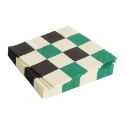 Pattern Lunch Check servett 33x33 cm 20-pack, Off white-green-black M^HAY Discount