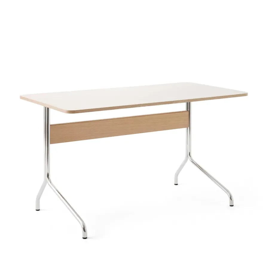 Pavilion AV16 skrivbord, mushroom linoleum, lackad ek, kromben^&Tradition Best